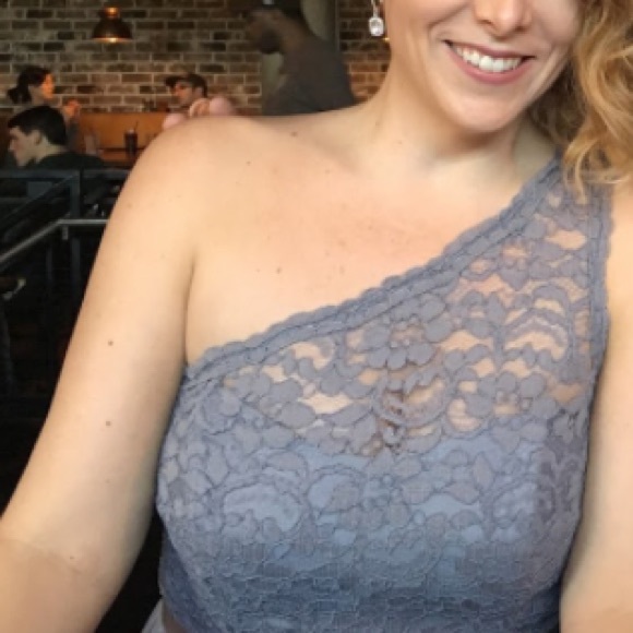 David's Bridal Dresses & Skirts - David’s Bridal Long One Shoulder Lace Dress.